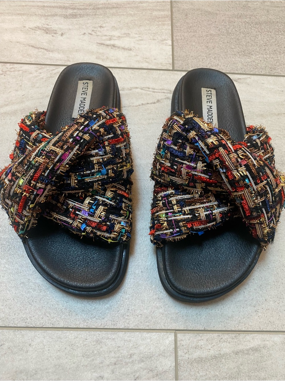 Steve Madden Joyce Multicolor Braided Slide Sandals Size 7 - Picture 2 of 6